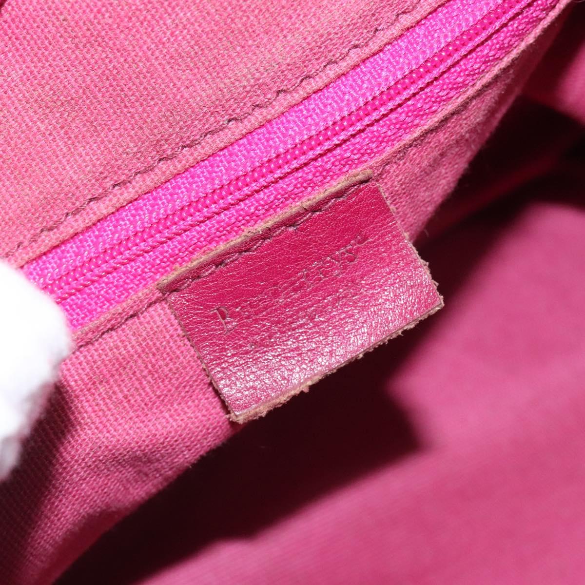 Burberrys Nova Check Shoulder Bag Canvas Pink Gold Auth 122611