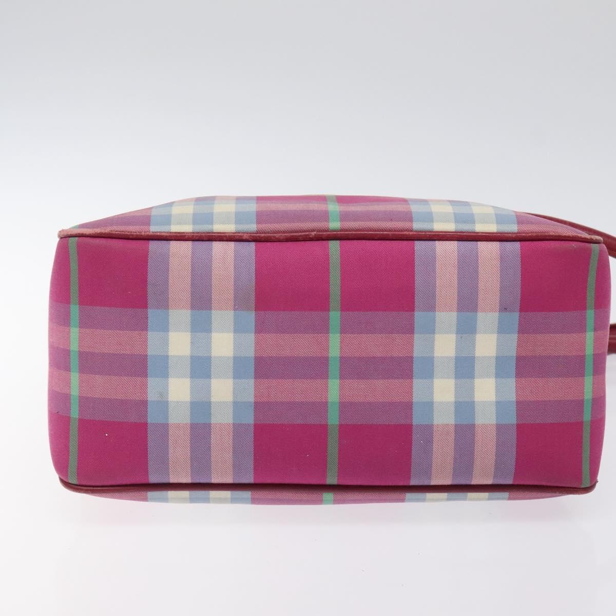 Burberrys Nova Check Shoulder Bag Canvas Pink Gold Auth 122611