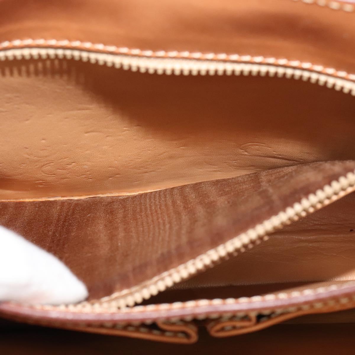 CELINE Macadam Canvas Shoulder Bag PVC Leather Brown Gold Auth 122617