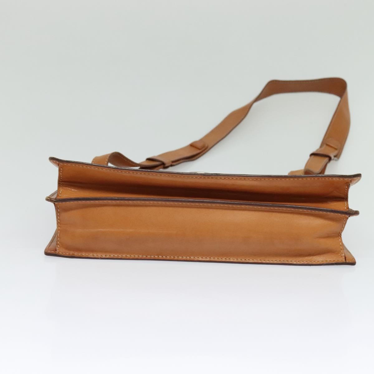 CELINE Macadam Canvas Shoulder Bag PVC Leather Brown Gold Auth 122617