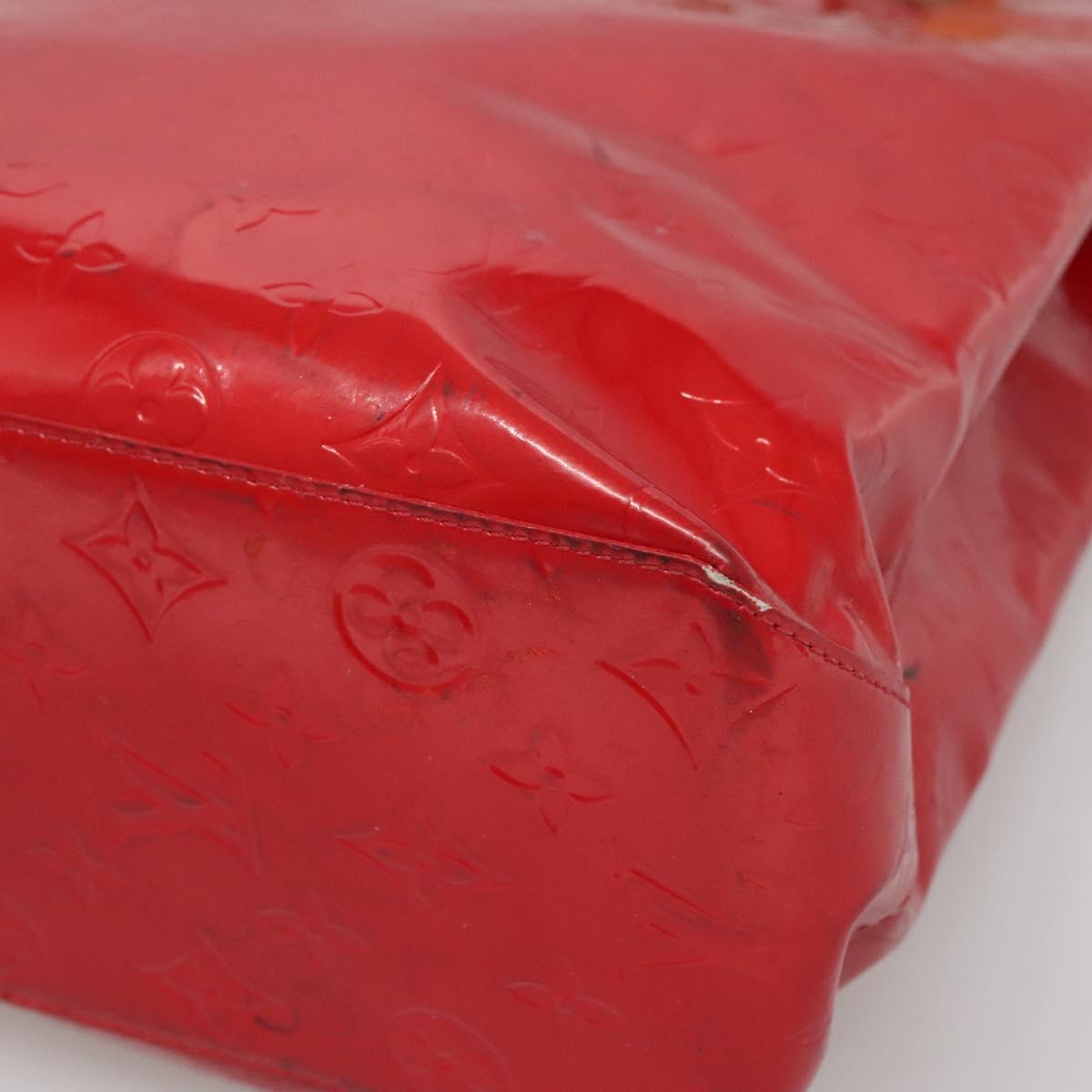 LOUIS VUITTON Monogram Vernis Reade MM Hand Bag Red Rouge M91086 LV Auth 122621