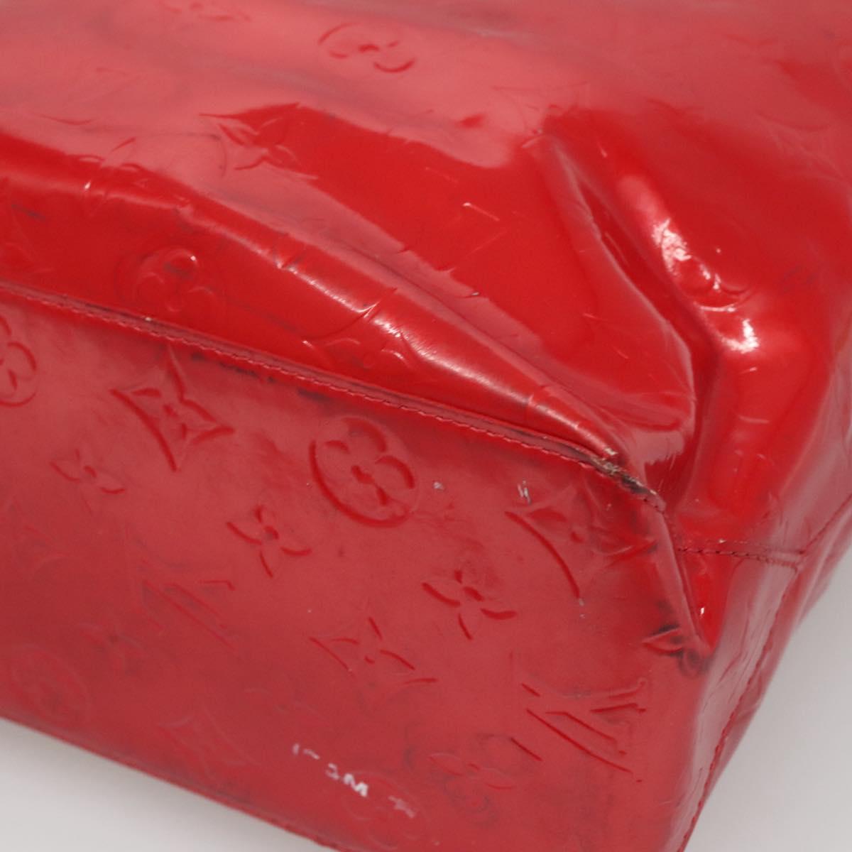 LOUIS VUITTON Monogram Vernis Reade MM Hand Bag Red Rouge M91086 LV Auth 122621