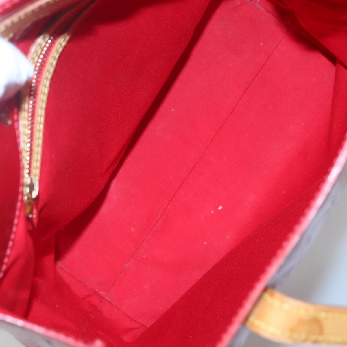 LOUIS VUITTON Monogram Vernis Reade MM Hand Bag Red Rouge M91086 LV Auth 122621