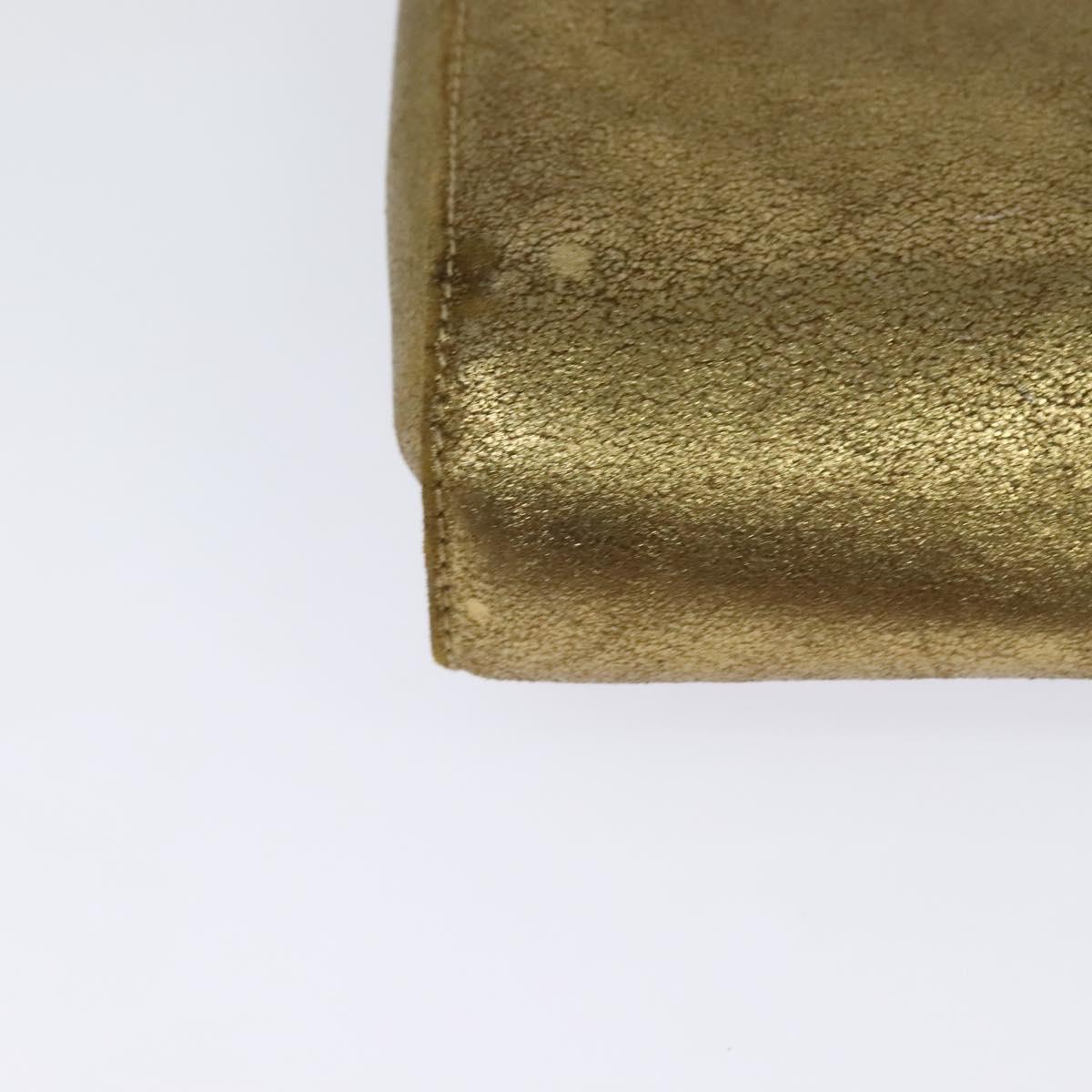 Salvatore Ferragamo Gancini Shoulder Bag Leather Gold Auth 122662