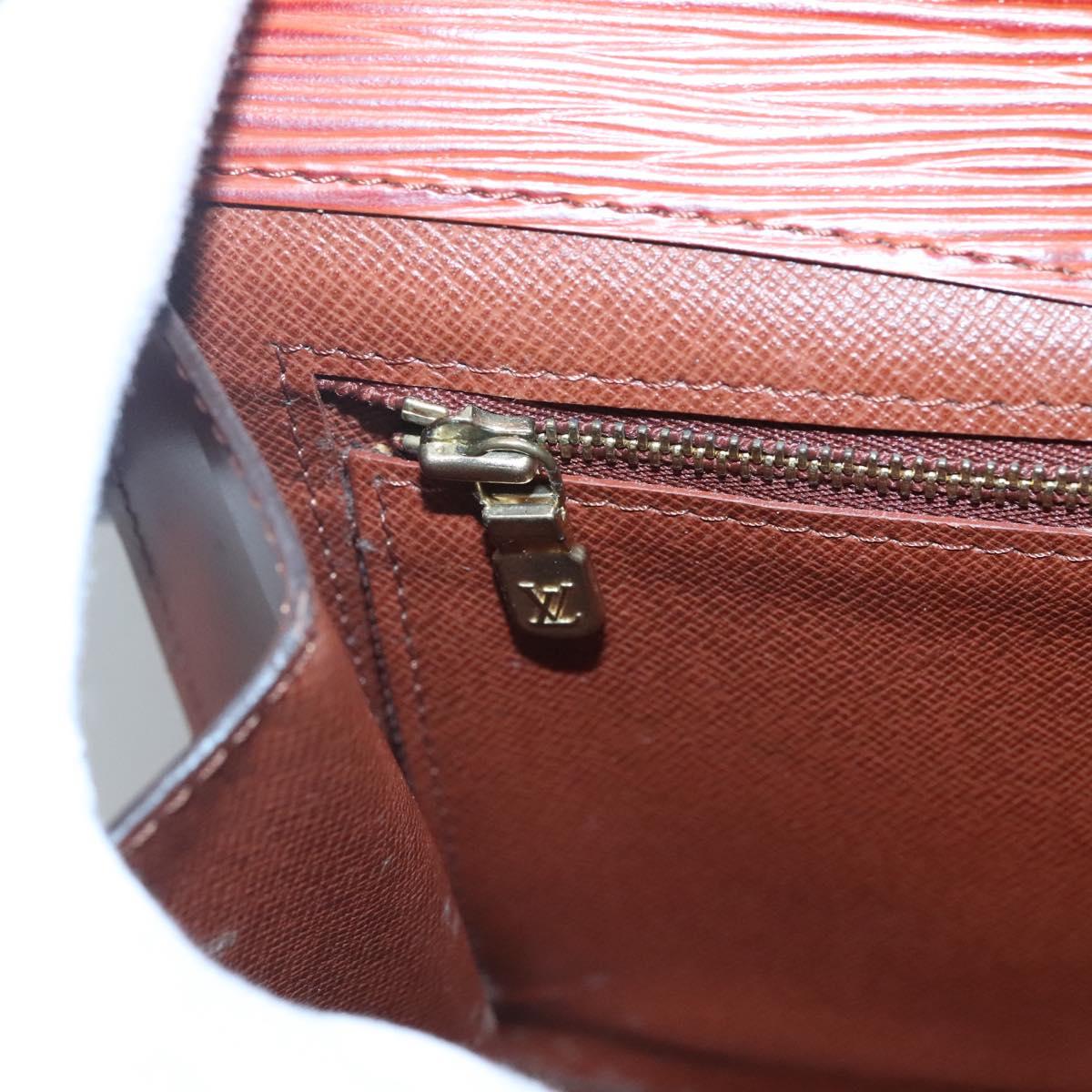 LOUIS VUITTON Epi Montaigne 27 Clutch Bag Brown LV Auth 122669