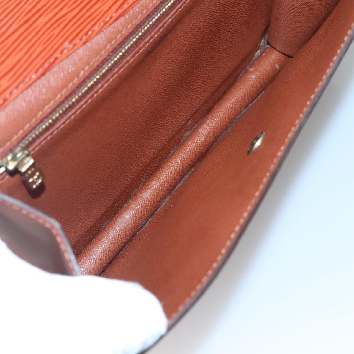LOUIS VUITTON Epi Montaigne 27 Clutch Bag Brown LV Auth 122669