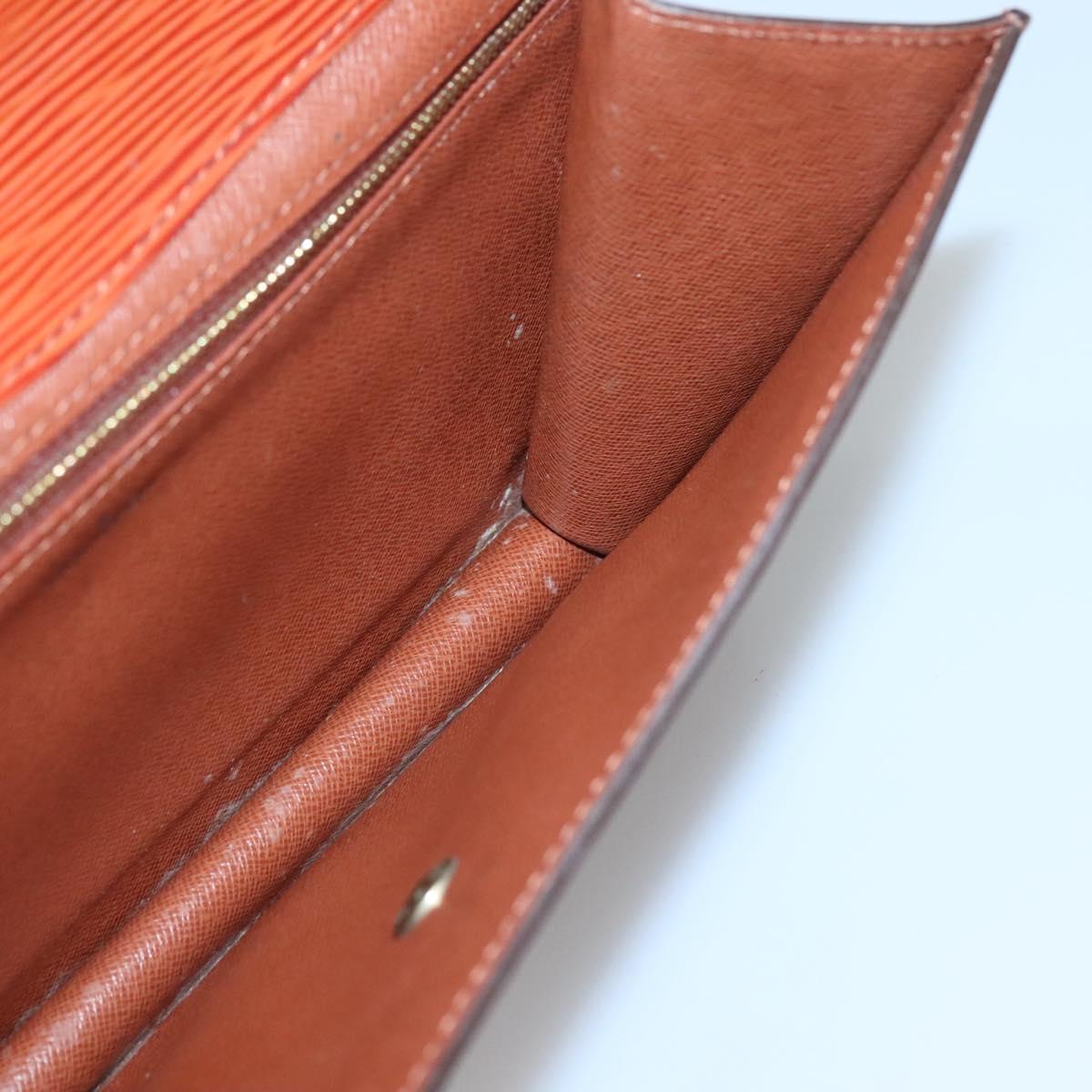 LOUIS VUITTON Epi Montaigne 27 Clutch Bag Brown LV Auth 122669