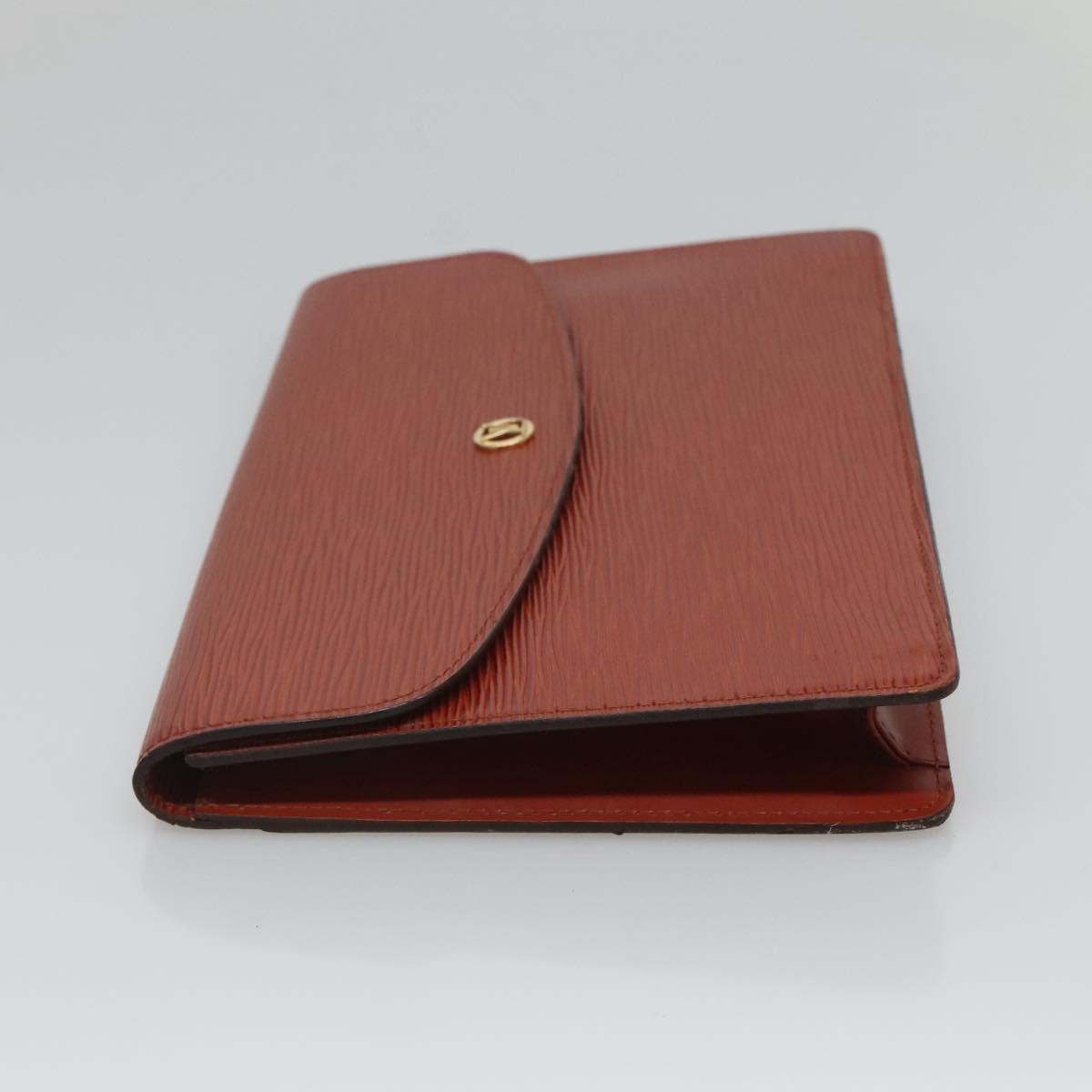LOUIS VUITTON Epi Montaigne 27 Clutch Bag Brown LV Auth 122669