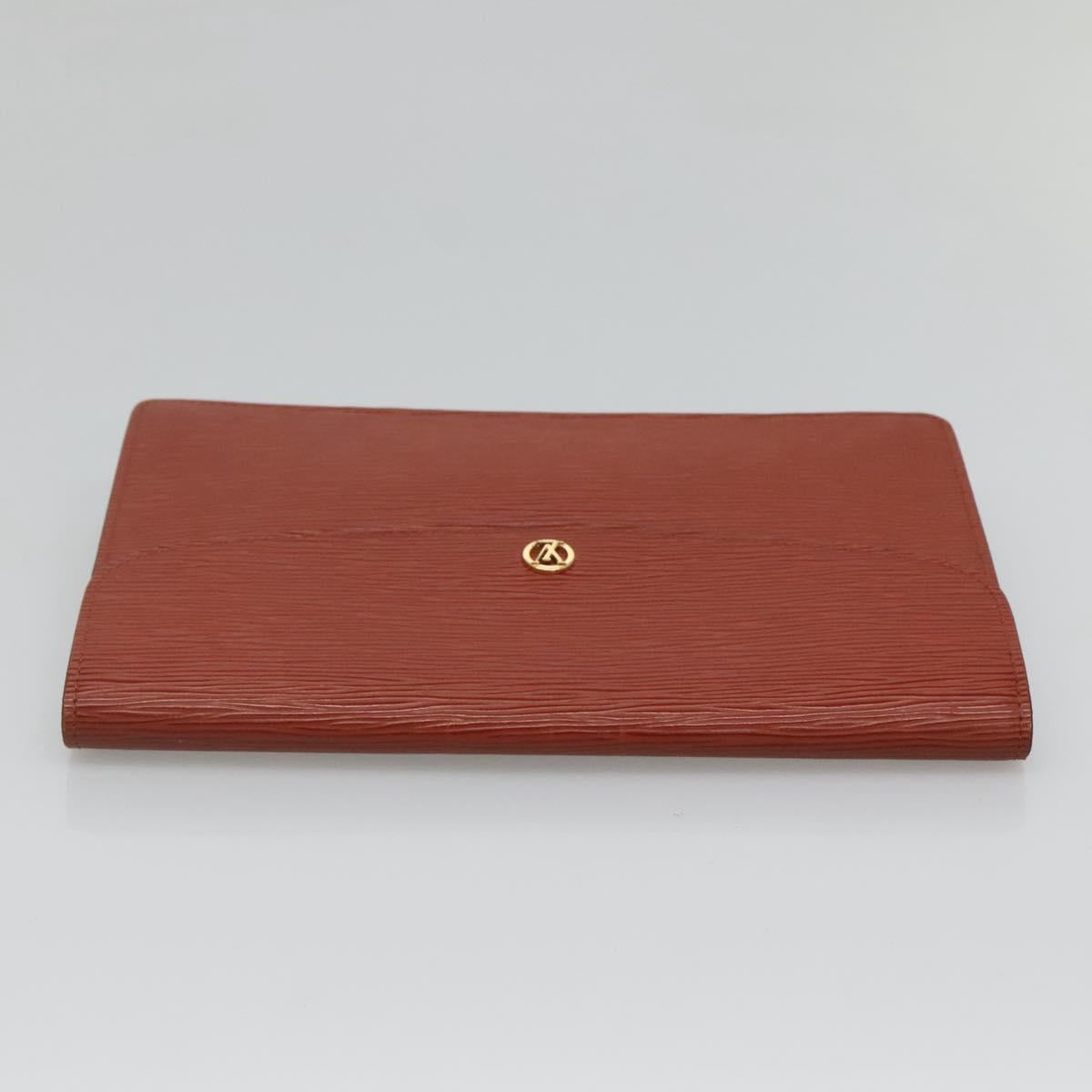 LOUIS VUITTON Epi Montaigne 27 Clutch Bag Brown LV Auth 122669