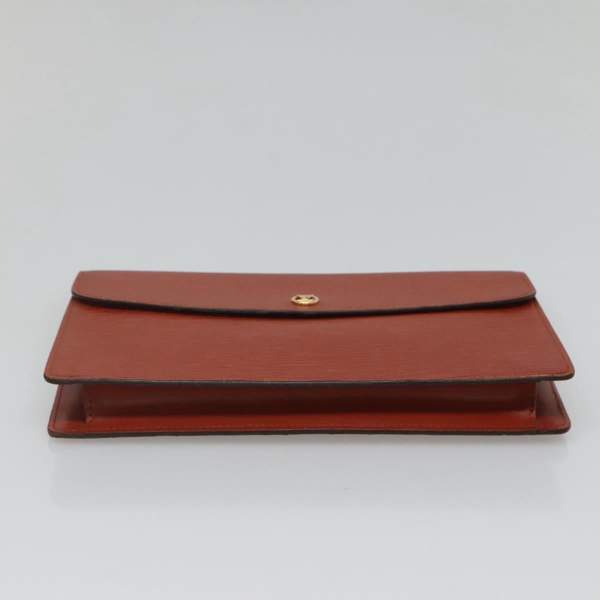 LOUIS VUITTON Epi Montaigne 27 Clutch Bag Brown LV Auth 122669