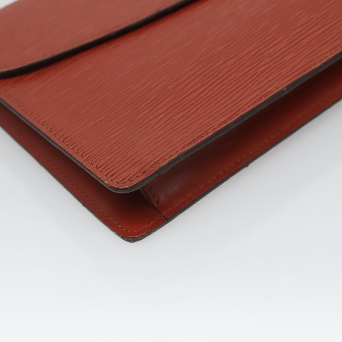 LOUIS VUITTON Epi Montaigne 27 Clutch Bag Brown LV Auth 122669