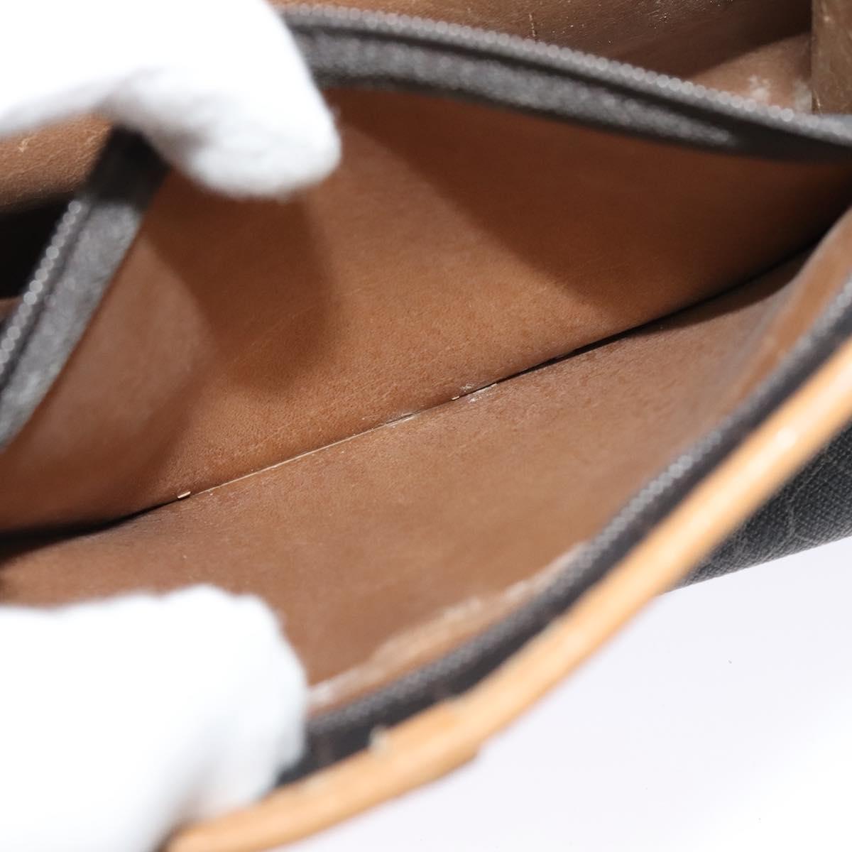 Christian Dior Honeycomb Canvas Hand Bag PVC 2way Black Gold Auth 122680