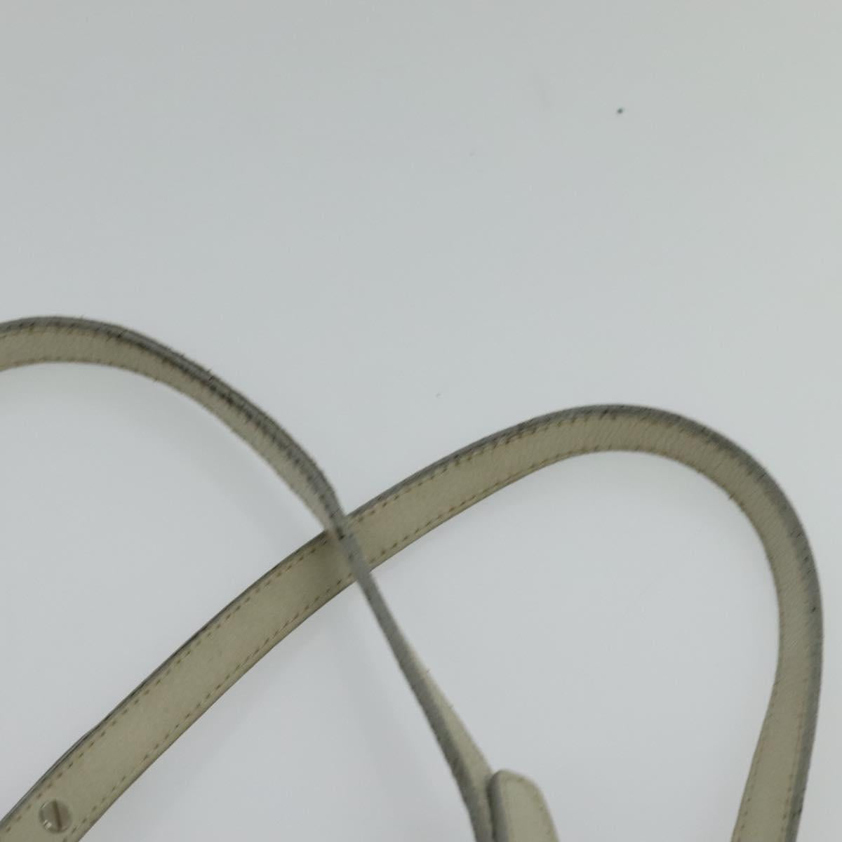 CHANEL Wild Stitch Shoulder Bag Leather Ivory Silver CC Auth 122688