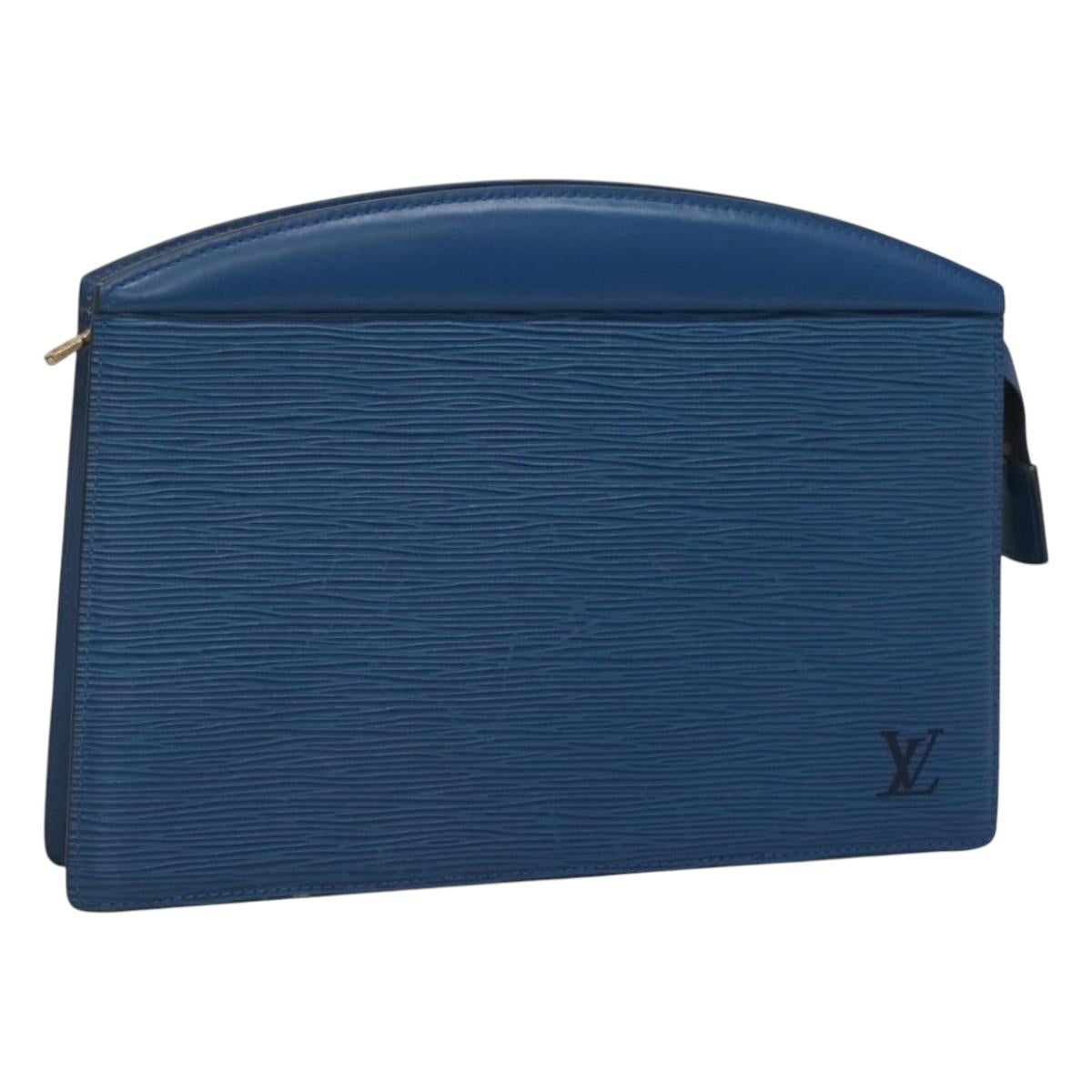 LOUIS VUITTON Epi Trousse Crete Pouch Blue M48405 LV Auth 122710