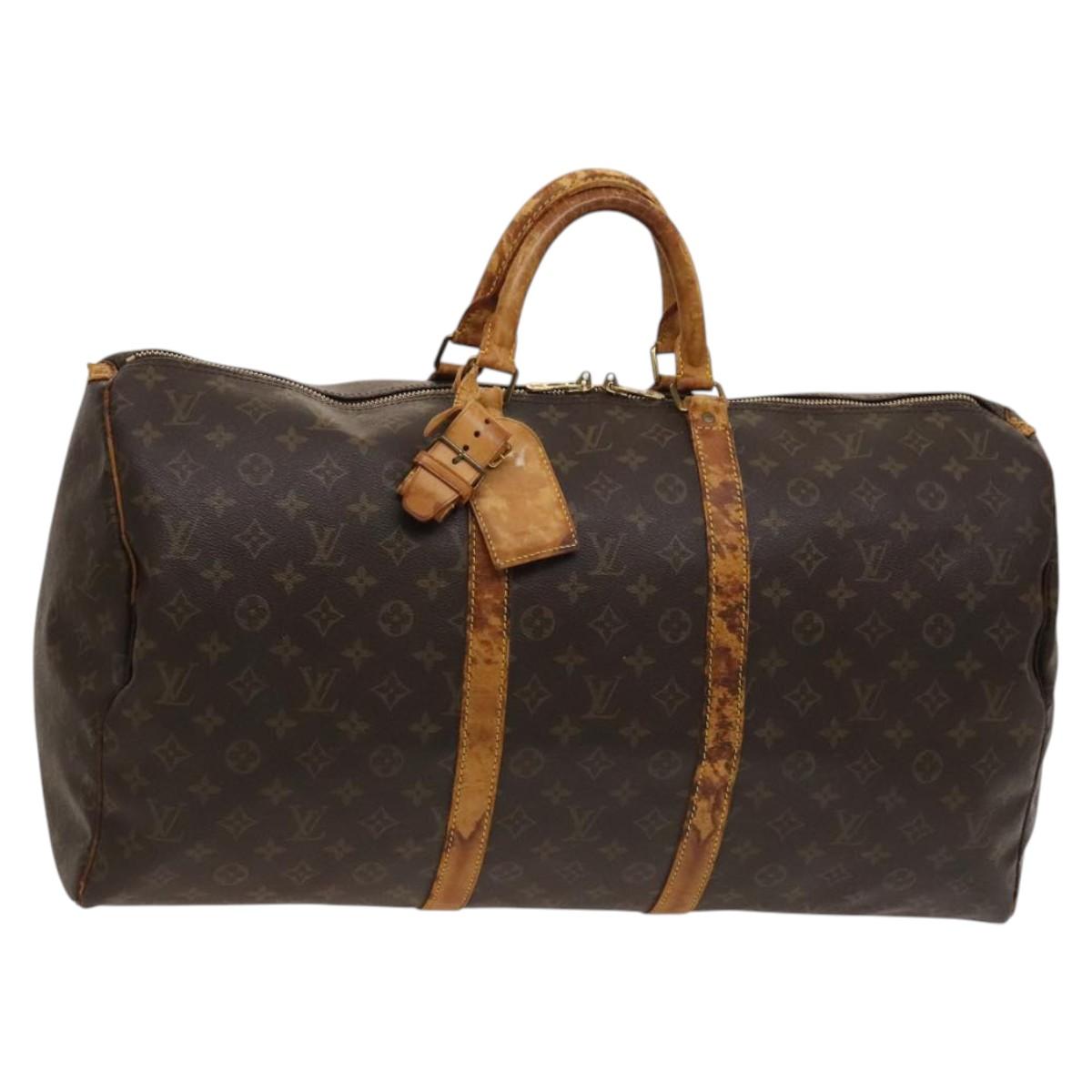 LOUIS VUITTON Monogram Keepall 55 Boston Bag M41424 LV Auth 122735