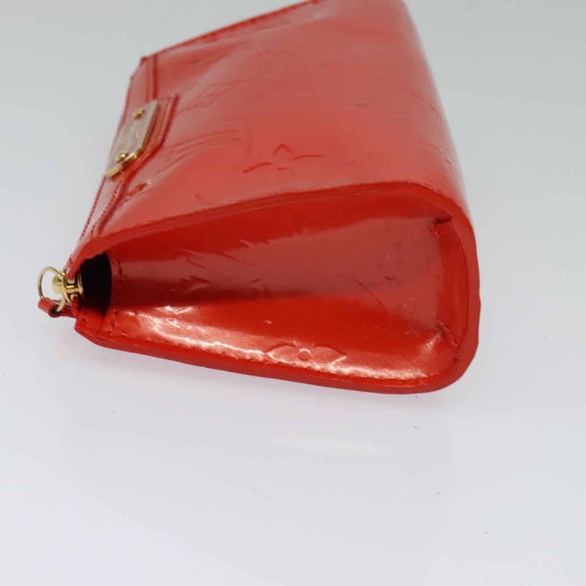 LOUIS VUITTON Monogram Vernis Trousse Cosmetic Orenge Sunset M93648 Auth 122736