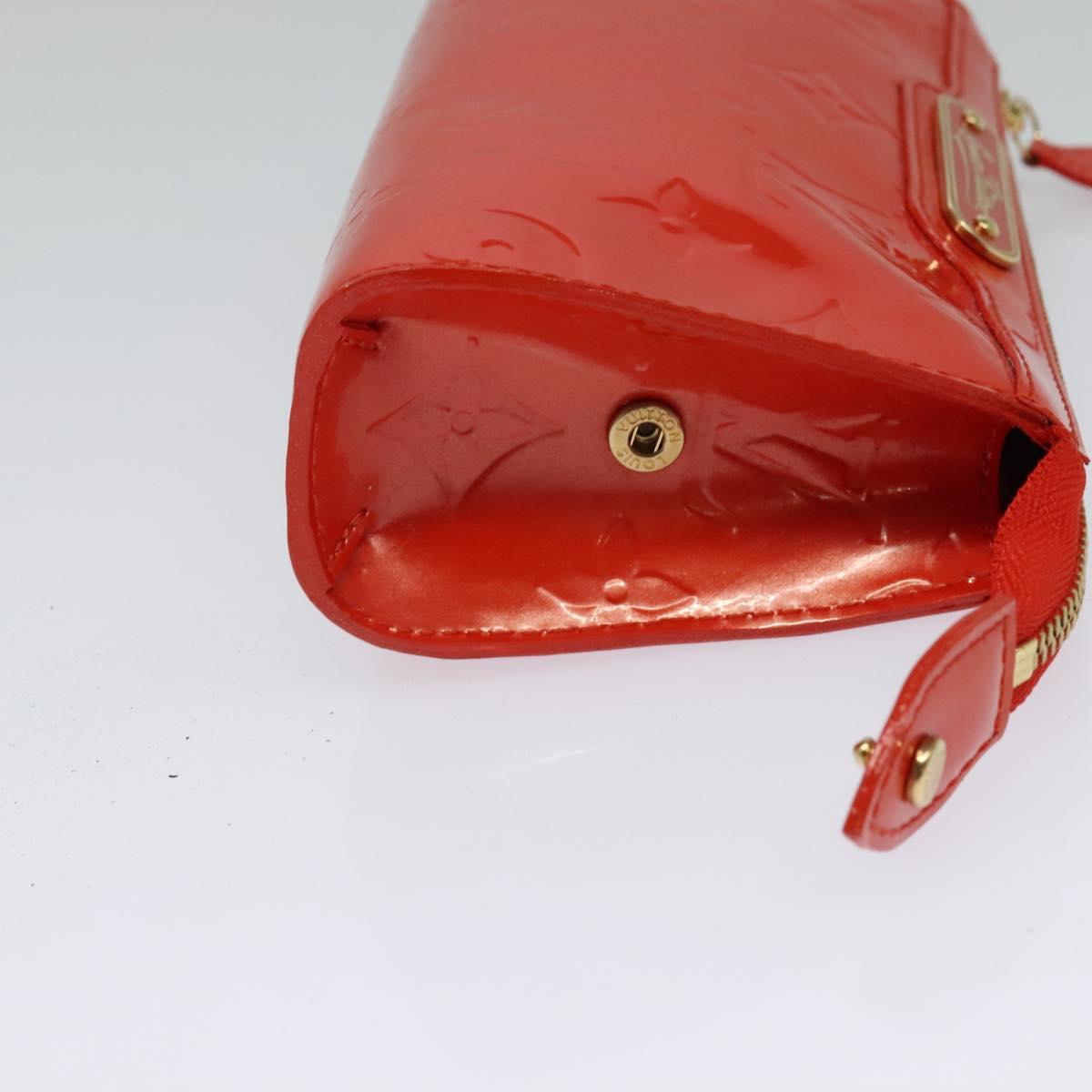 LOUIS VUITTON Monogram Vernis Trousse Cosmetic Orenge Sunset M93648 Auth 122736