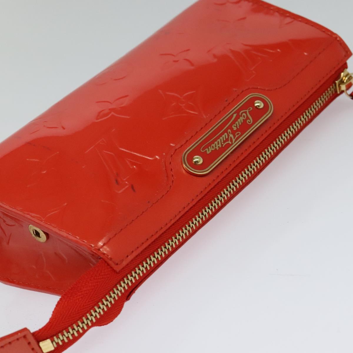 LOUIS VUITTON Monogram Vernis Trousse Cosmetic Orenge Sunset M93648 Auth 122736