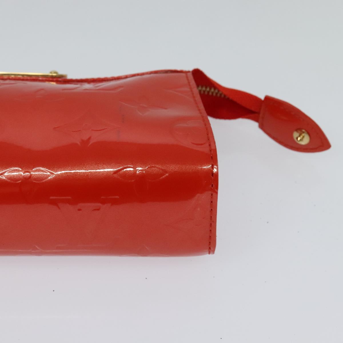 LOUIS VUITTON Monogram Vernis Trousse Cosmetic Orenge Sunset M93648 Auth 122736