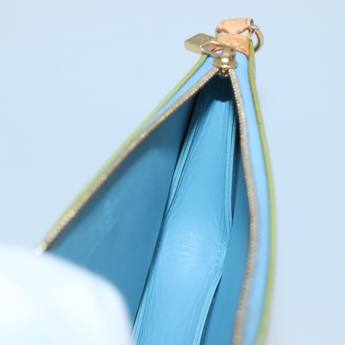LOUIS VUITTON Monogram Vernis Lexington Pouch Baby Blue M91011 LV Auth 122737