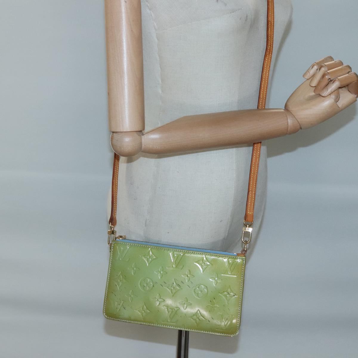 LOUIS VUITTON Monogram Vernis Lexington Pouch Baby Blue M91011 LV Auth 122737