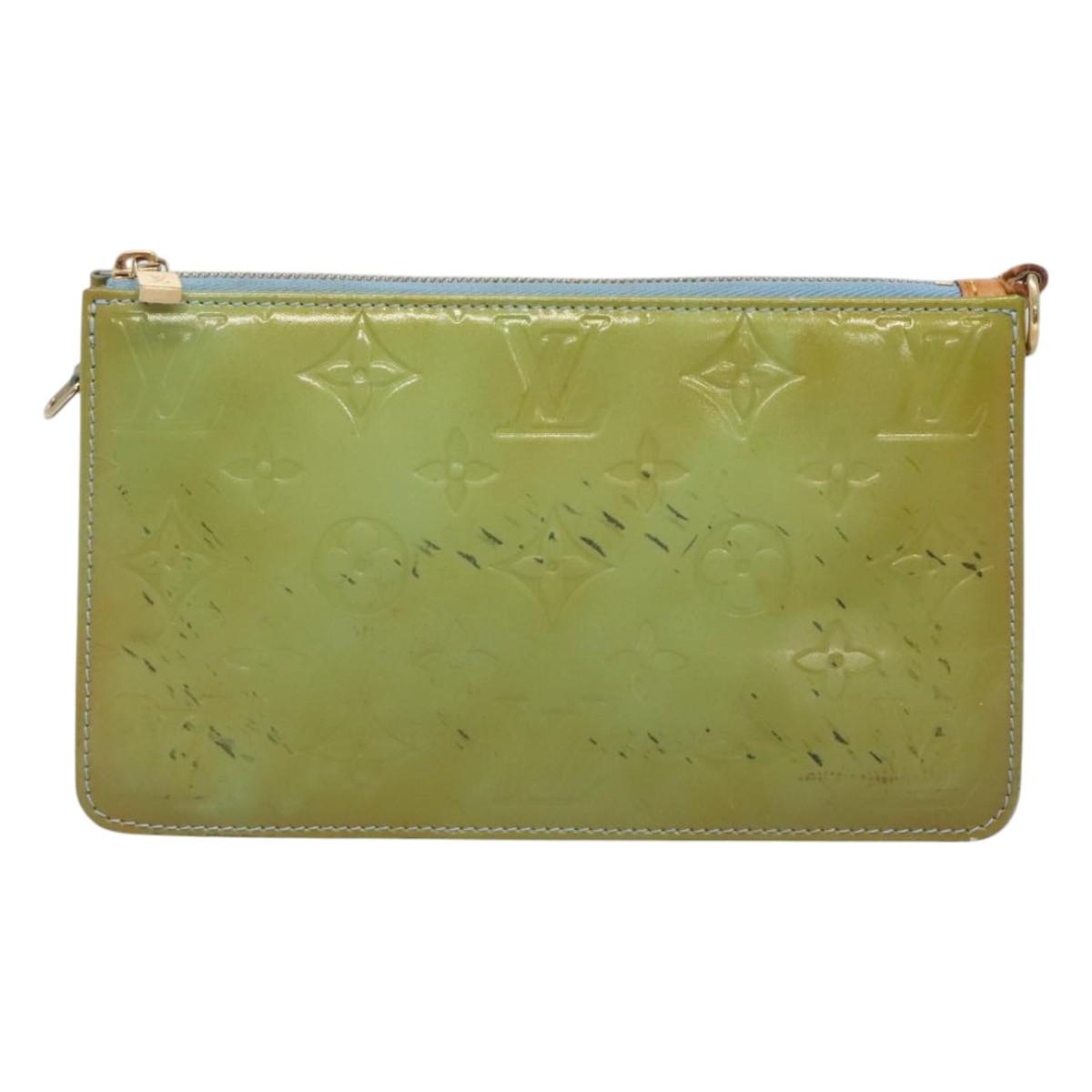 LOUIS VUITTON Monogram Vernis Lexington Pouch Baby Blue M91011 LV Auth 122737