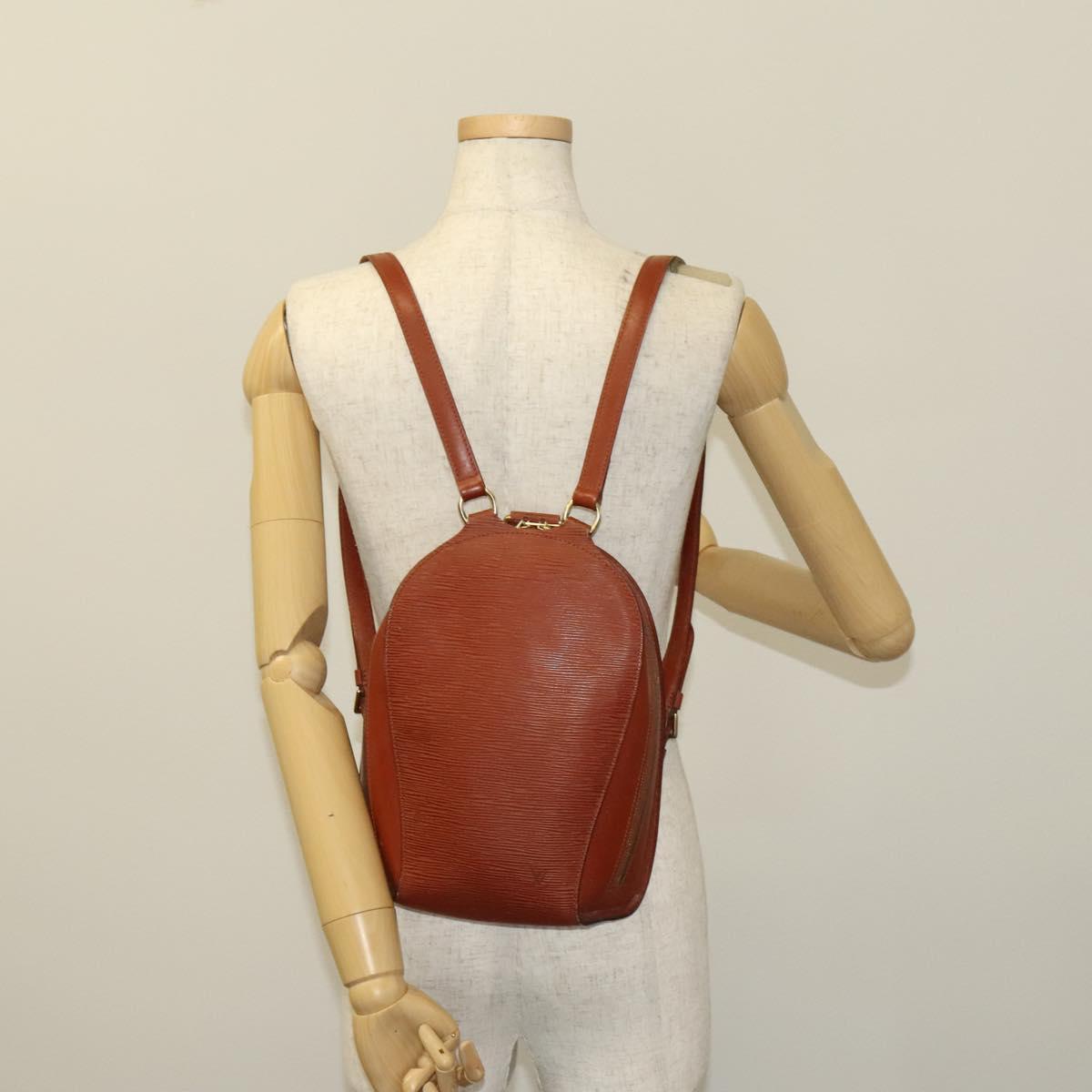 LOUIS VUITTON Epi Mabillon Backpack Brown M52233 LV Auth 122788
