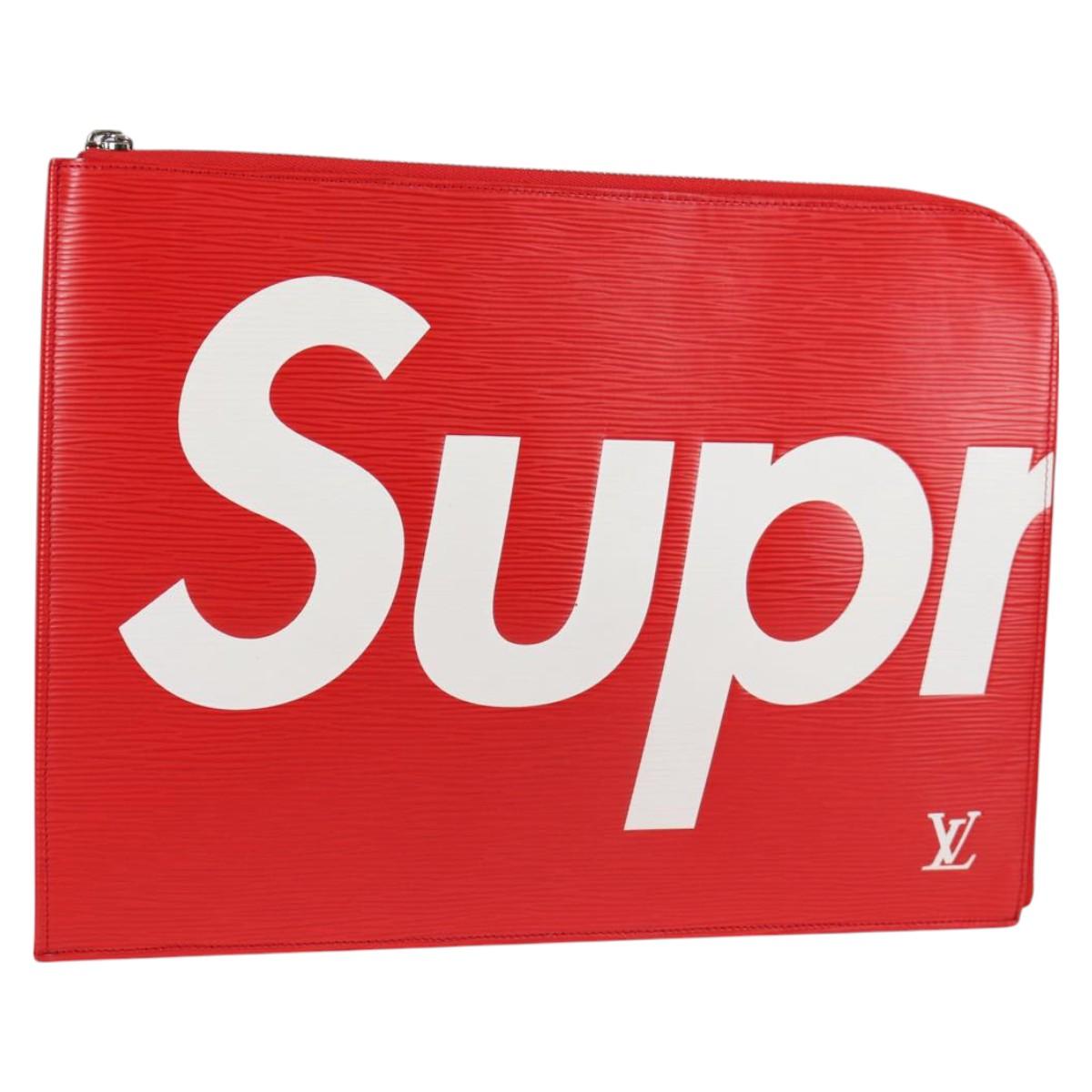 LOUIS VUITTON Epi Supreme Pochette Jules GM Bag Red White M67722 Auth 122842SM