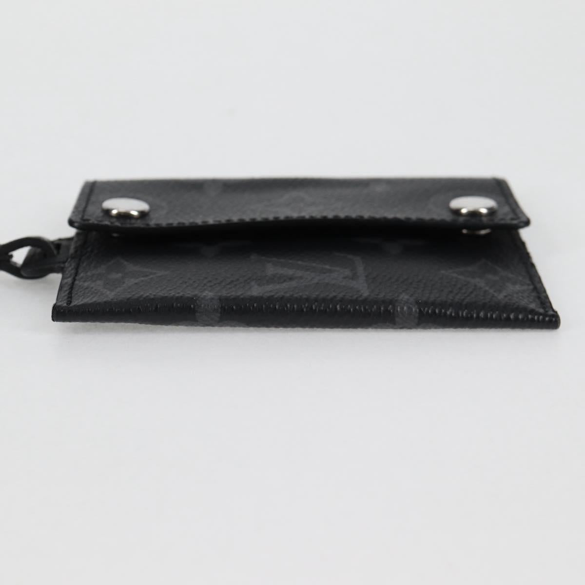 LOUIS VUITTON Monogram Eclipse Porte Cartes On Strap M83155 LV Auth 122851