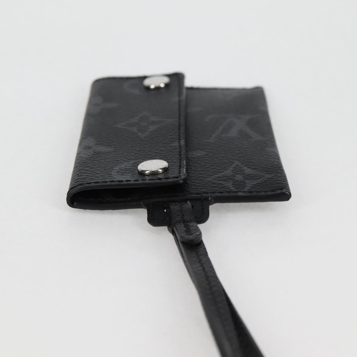 LOUIS VUITTON Monogram Eclipse Porte Cartes On Strap M83155 LV Auth 122851