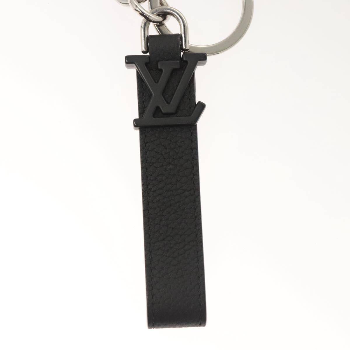 LOUIS VUITTON Dragon Nua Erogram Key Ring Leather Black M01194 LV Auth 122857