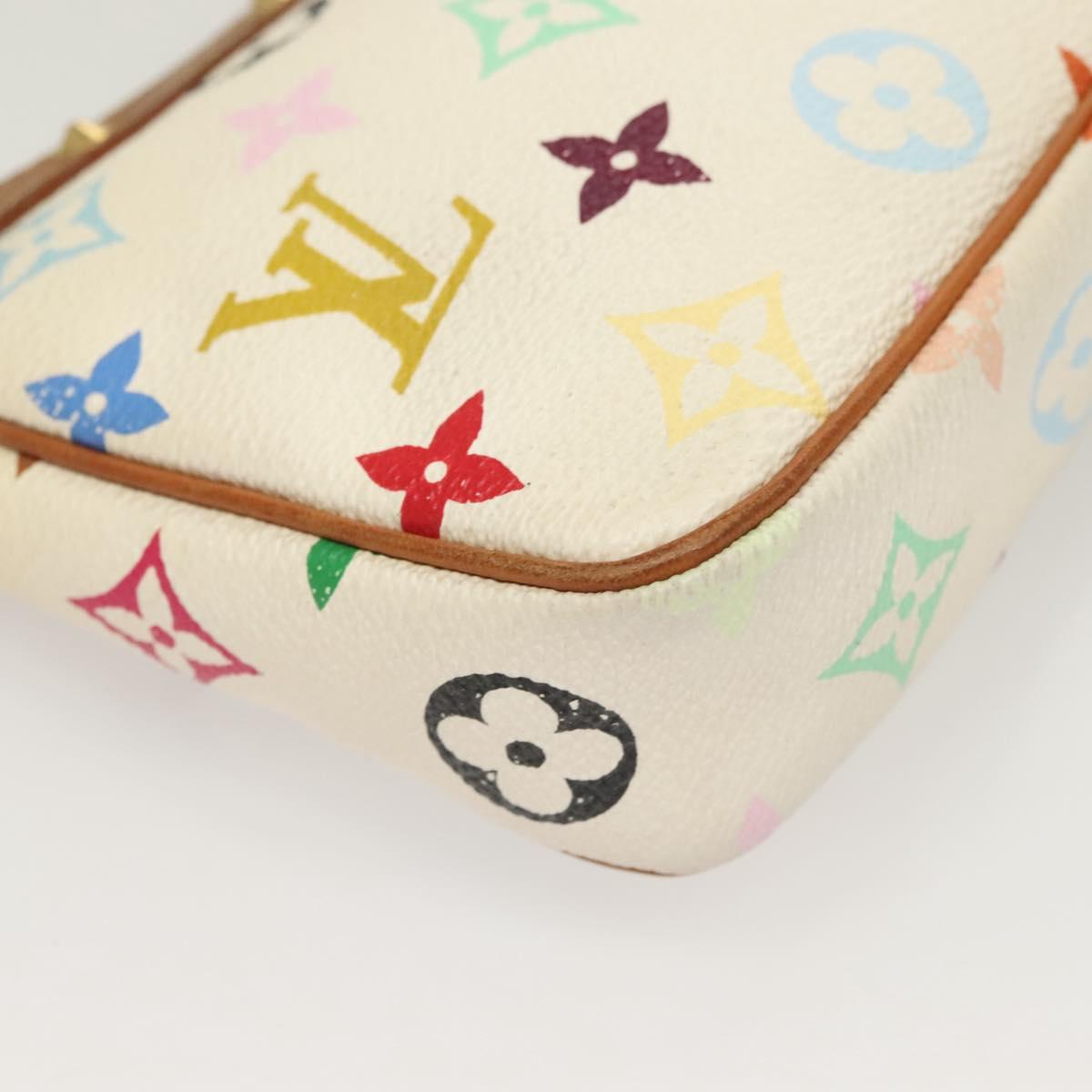LOUIS VUITTON Multicolor Pochette Accessoires Pouch White M92649 LV Auth 122878