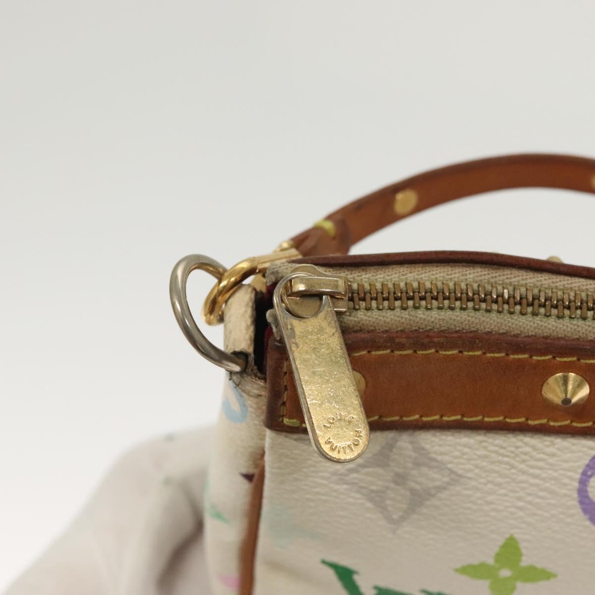 LOUIS VUITTON Multicolor Pochette Accessoires Pouch White M92649 LV Auth 122878