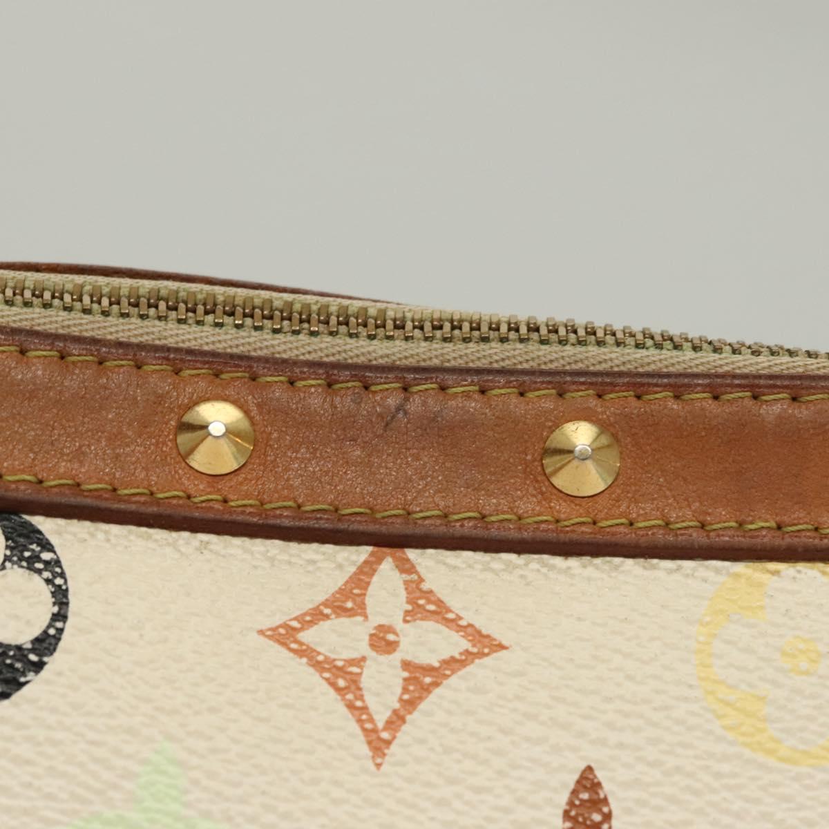LOUIS VUITTON Multicolor Pochette Accessoires Pouch White M92649 LV Auth 122878