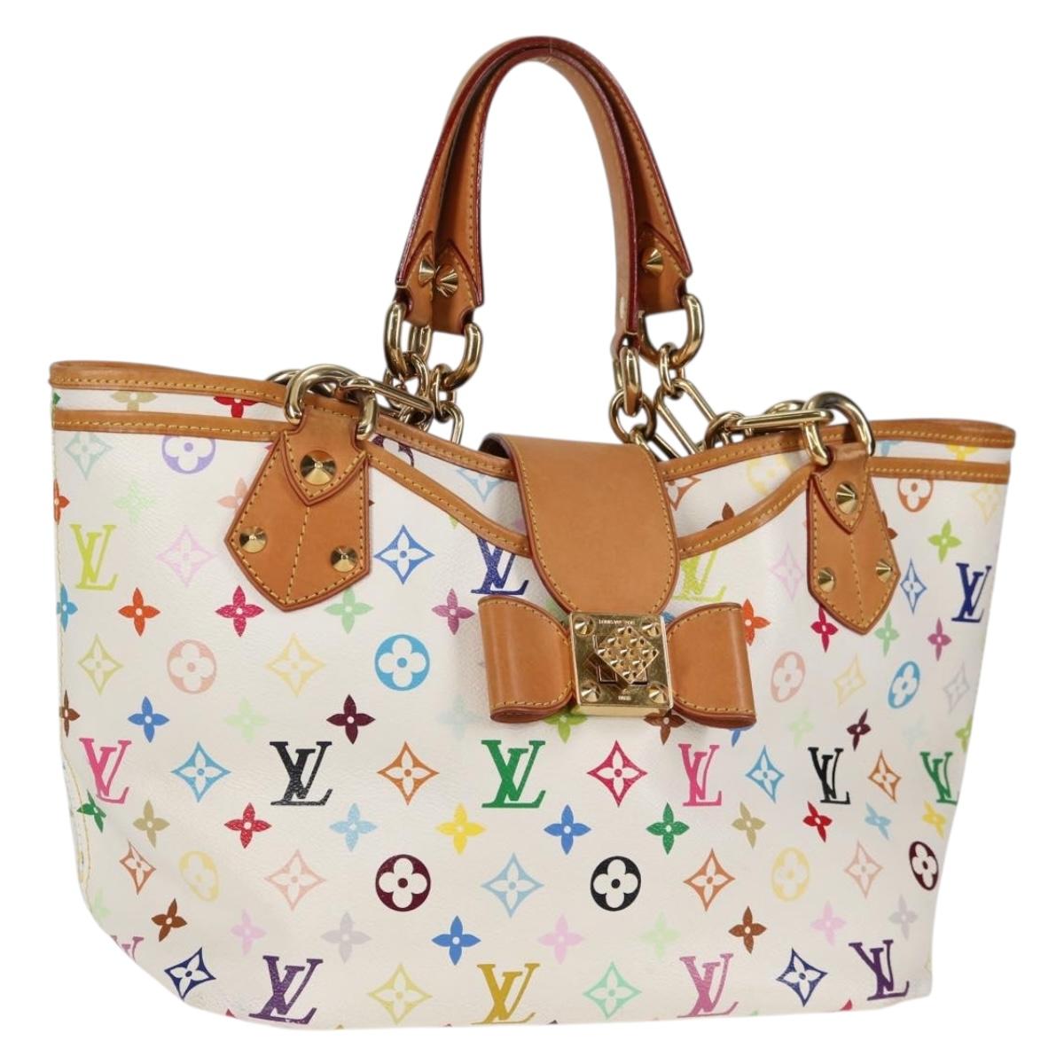LOUIS VUITTON Monogram Multicolor Annie MM Tote Bag White M40307 LV Auth 122879V