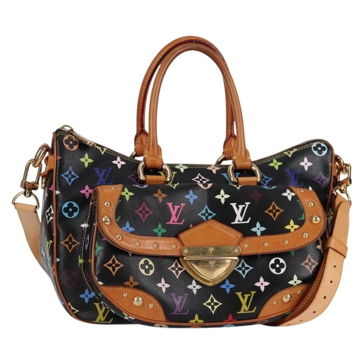 LOUIS VUITTON Monogram Multicolor Rita Tote Bag Black M40126 LV Auth 122880
