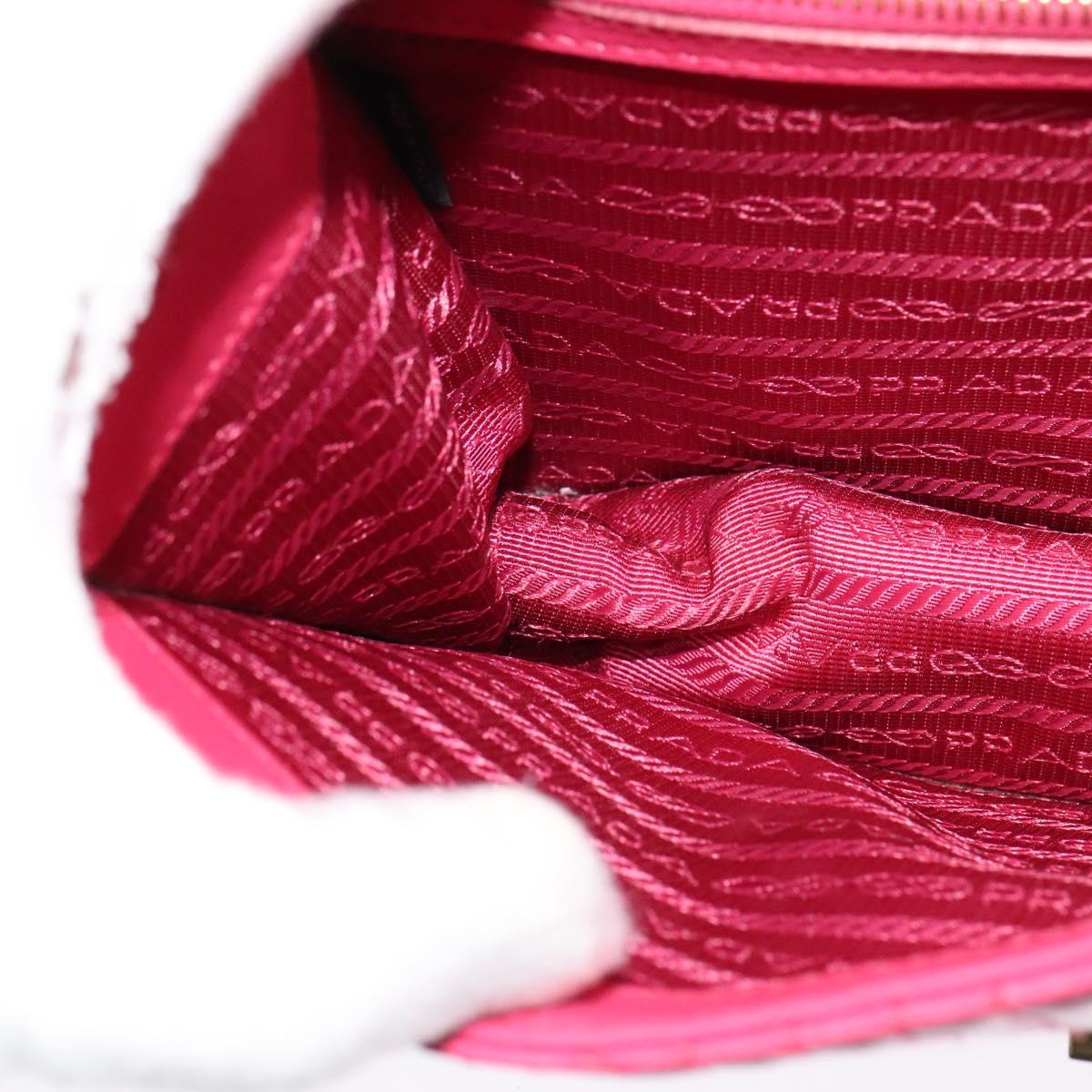 PRADA Chain Shoulder Bag Leather Pink Gold Auth 122903