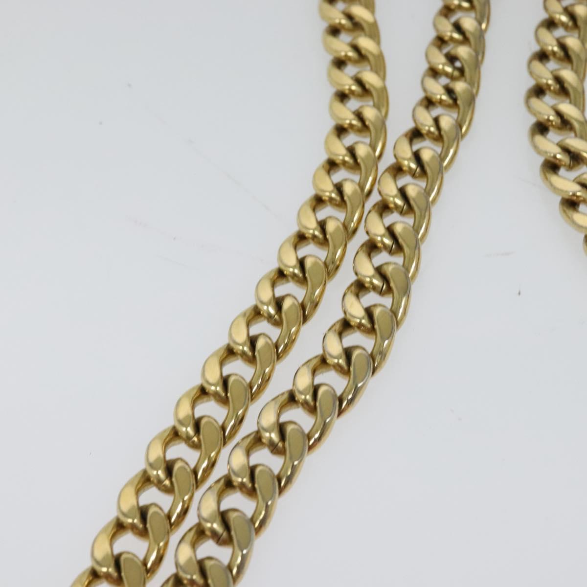 PRADA Chain Shoulder Bag Leather Pink Gold Auth 122903