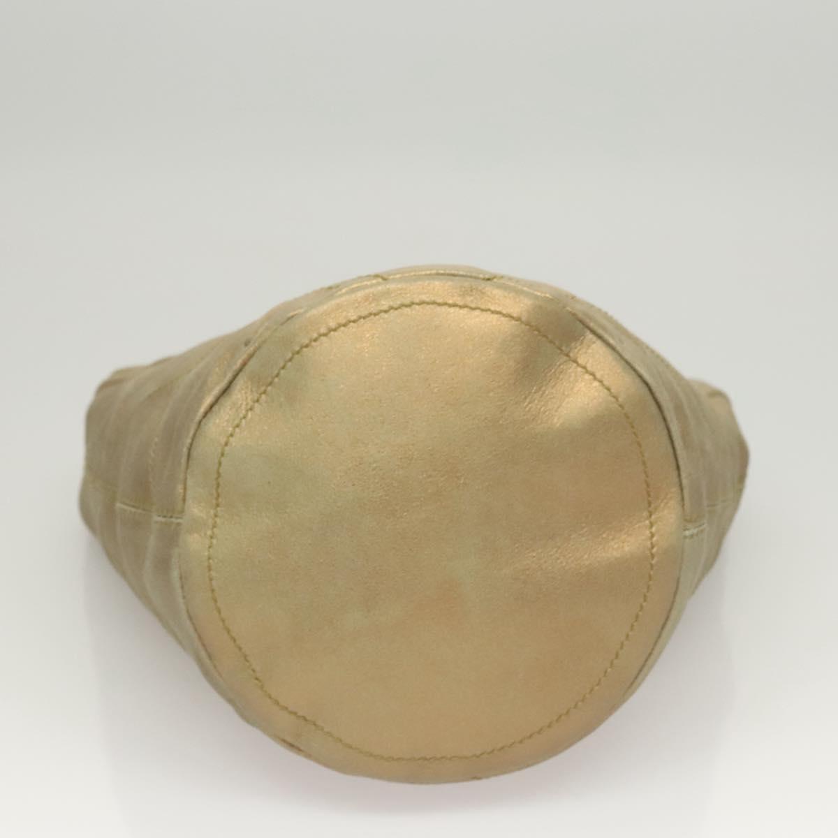 Salvatore Ferragamo Hand Bag Suede Gold Silver Auth 122919