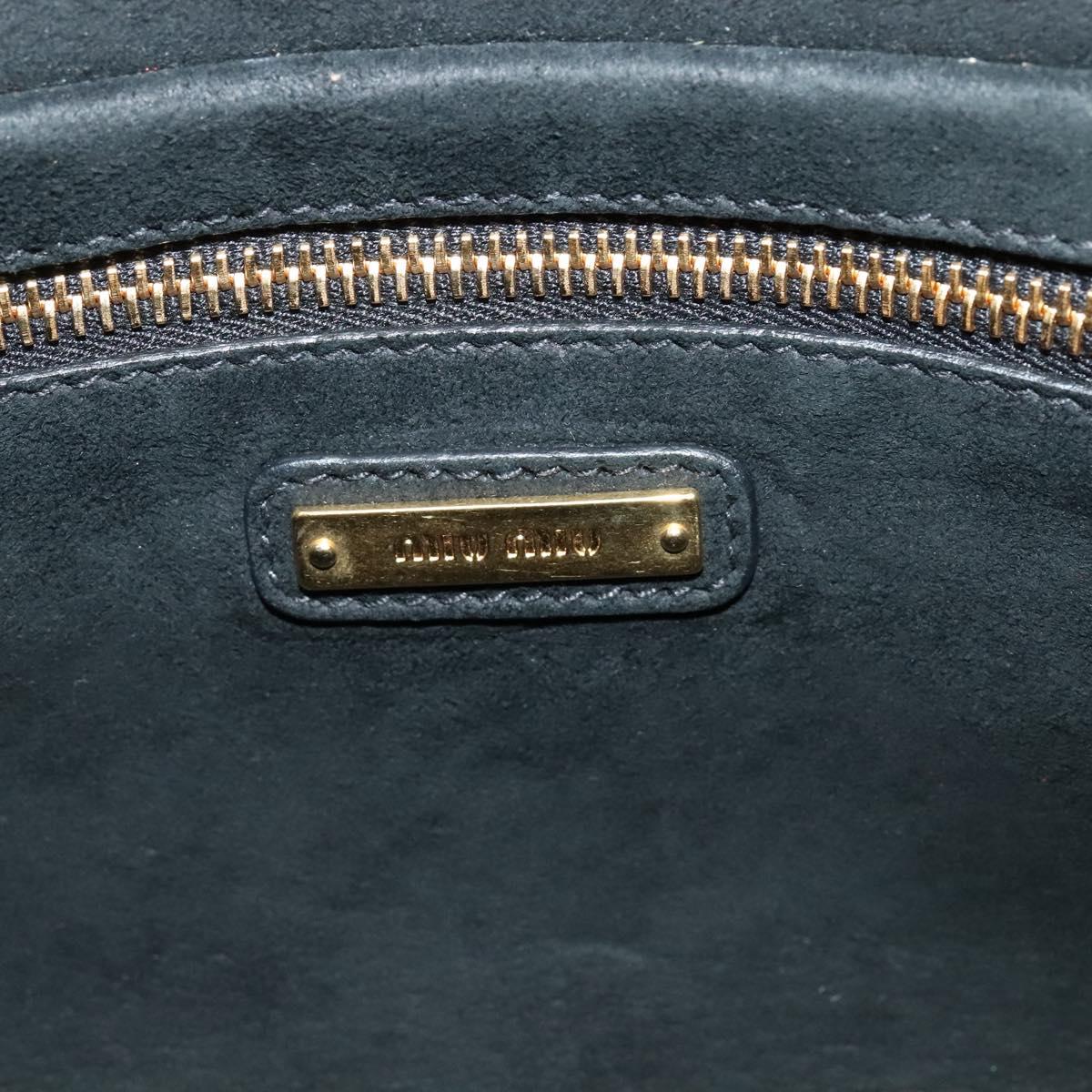 Miu Miu Tote Bag Leather 2way Beige Gold Auth 122923