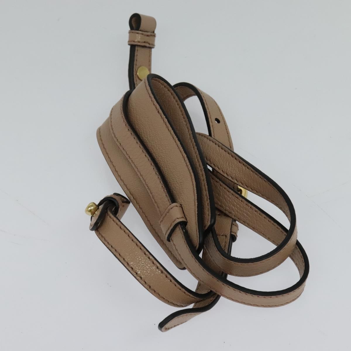 Miu Miu Tote Bag Leather 2way Beige Gold Auth 122923