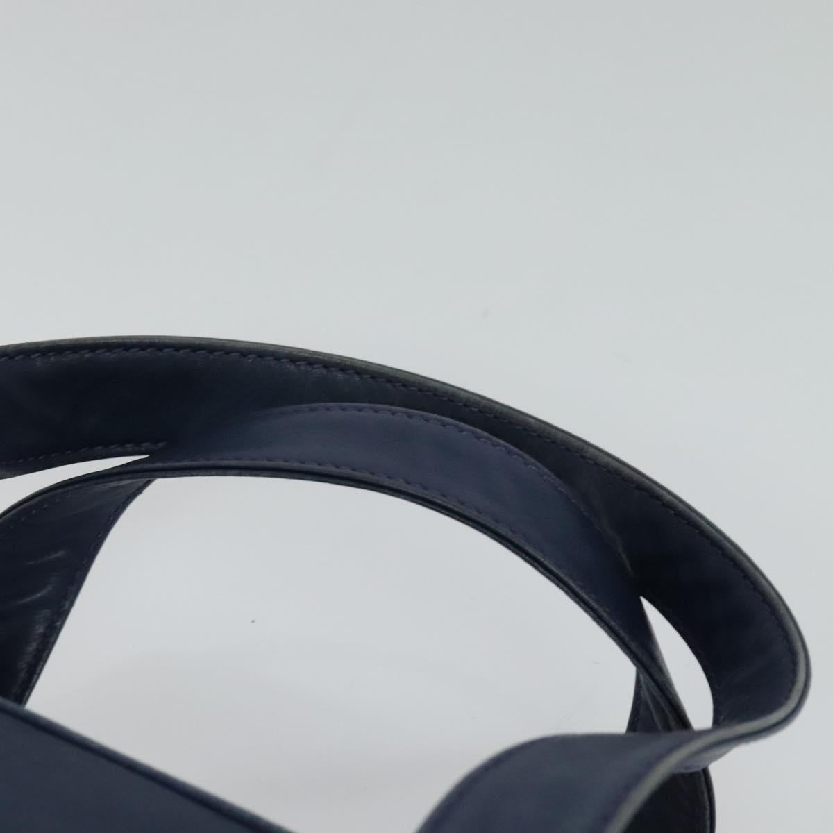 CELINE Hand Bag Leather 2way Blue Gold Auth 122924