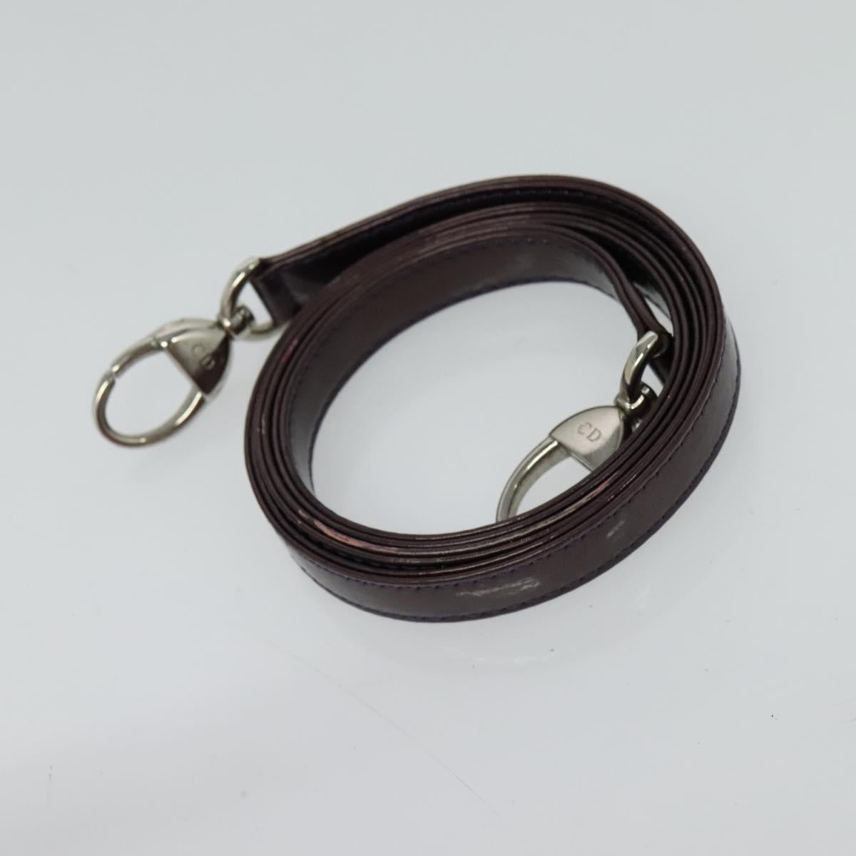 Christian Dior Lady Dior Canage Hand Bag Leather 2way Purple Silver Auth 122927