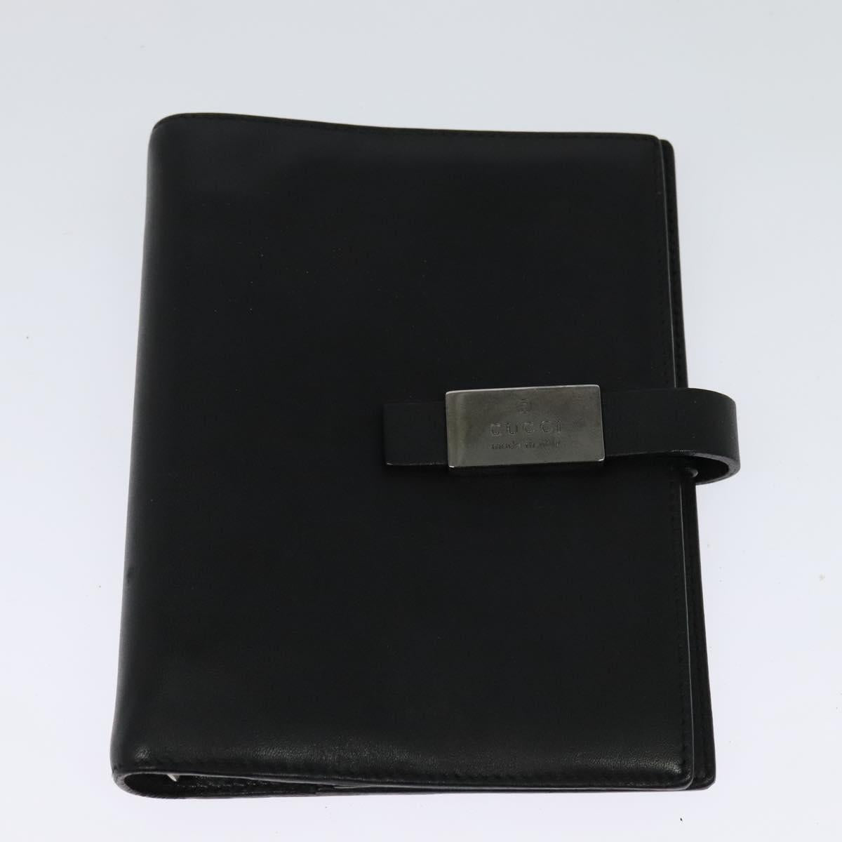GUCCI Day Planner Cover Leather 2Set Black Auth 122932