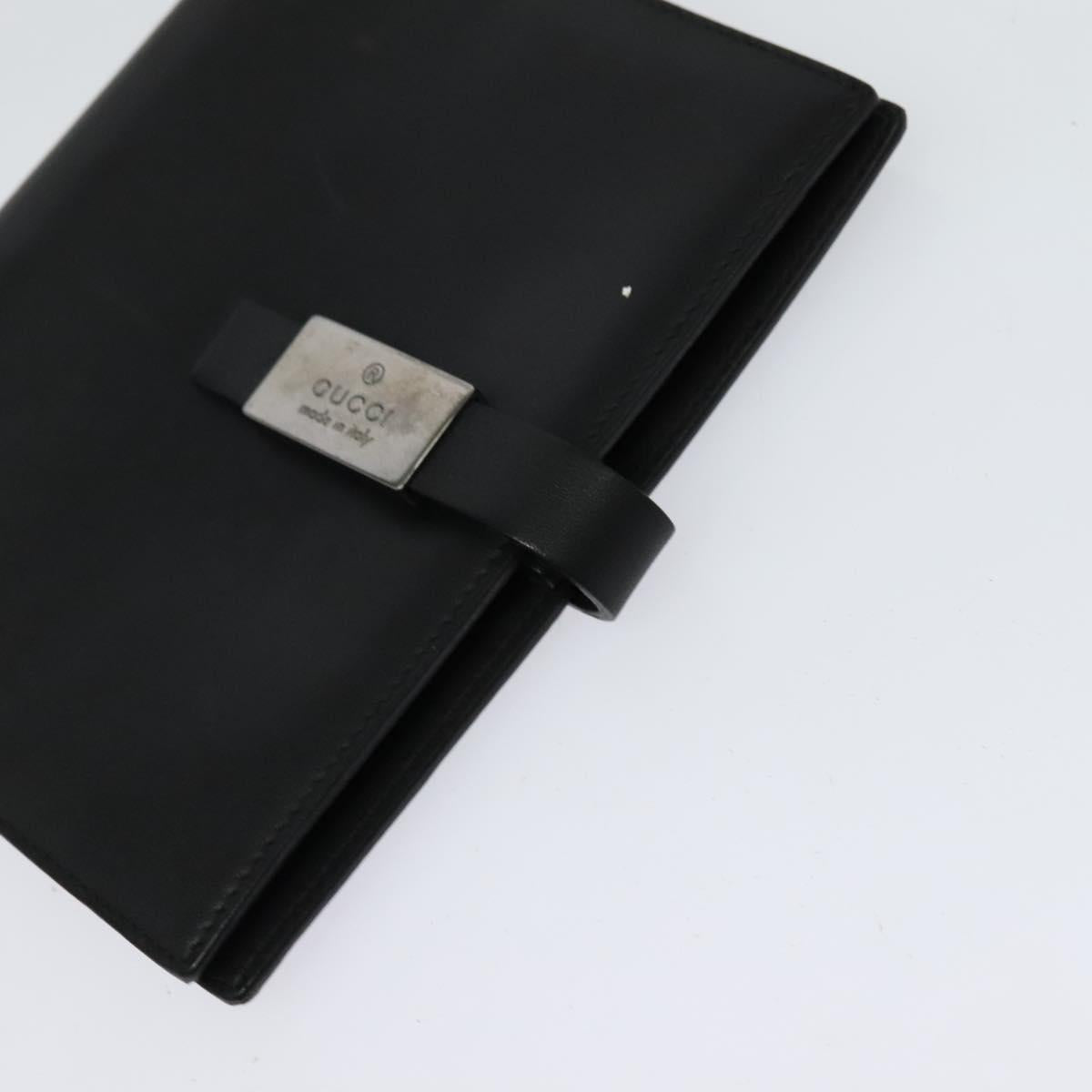 GUCCI Day Planner Cover Leather 2Set Black Auth 122932
