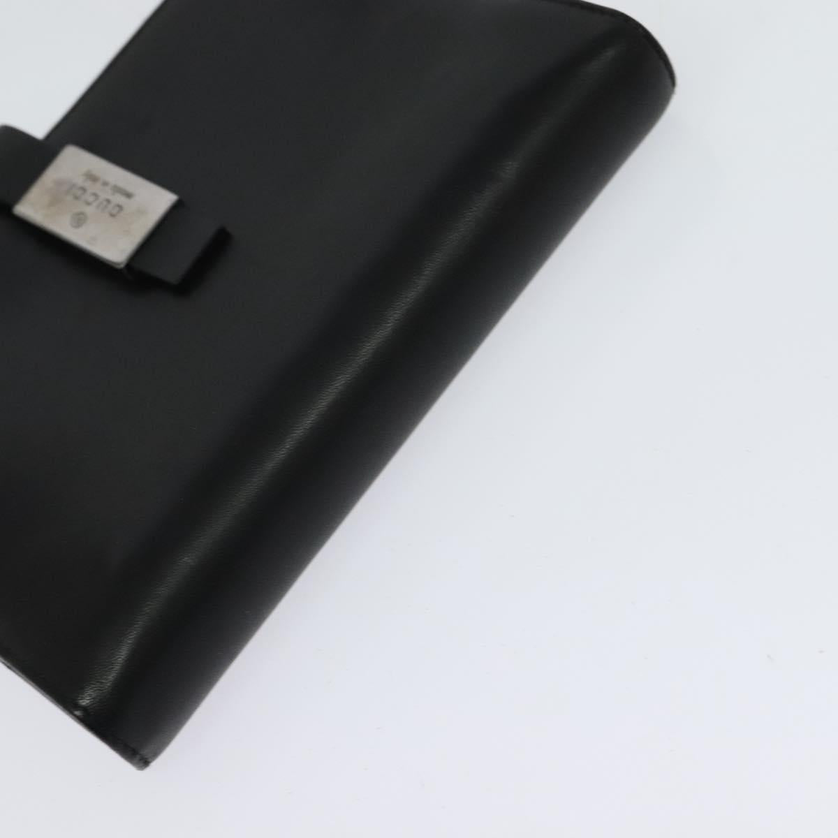 GUCCI Day Planner Cover Leather 2Set Black Auth 122932