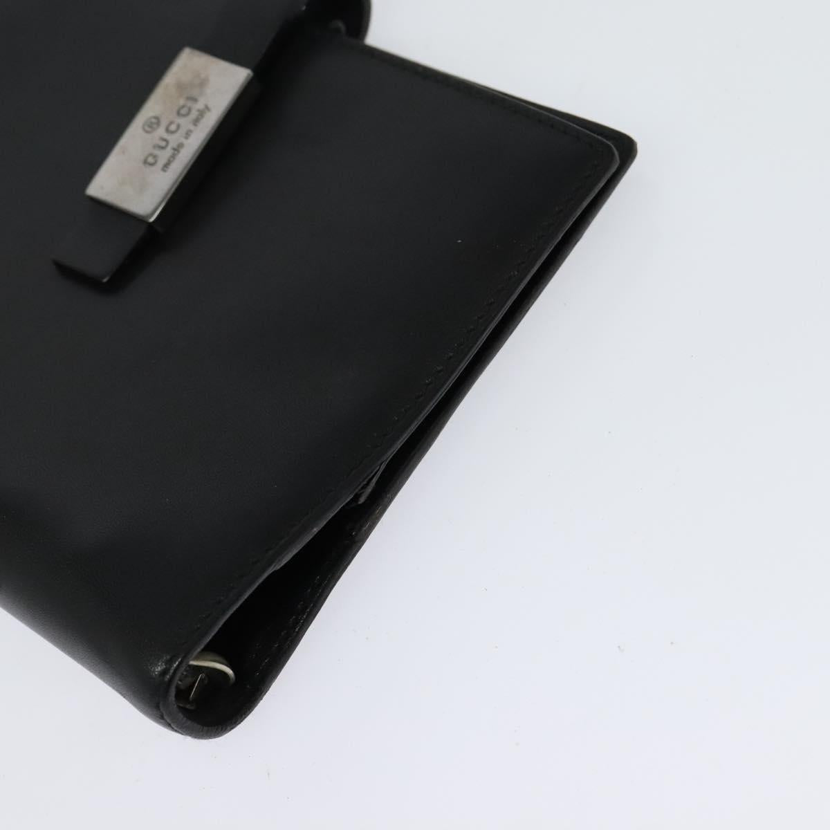 GUCCI Day Planner Cover Leather 2Set Black Auth 122932