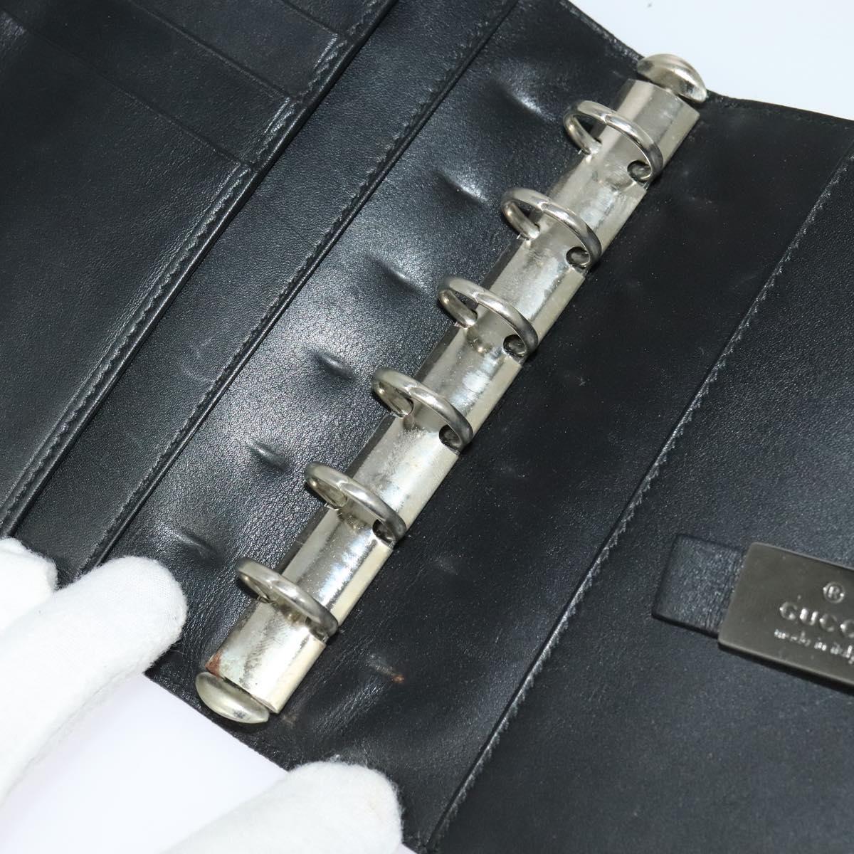 GUCCI Day Planner Cover Leather 2Set Black Auth 122932