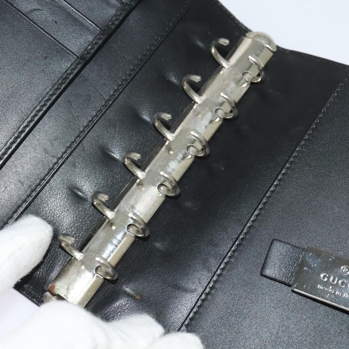 GUCCI Day Planner Cover Leather 2Set Black Auth 122932