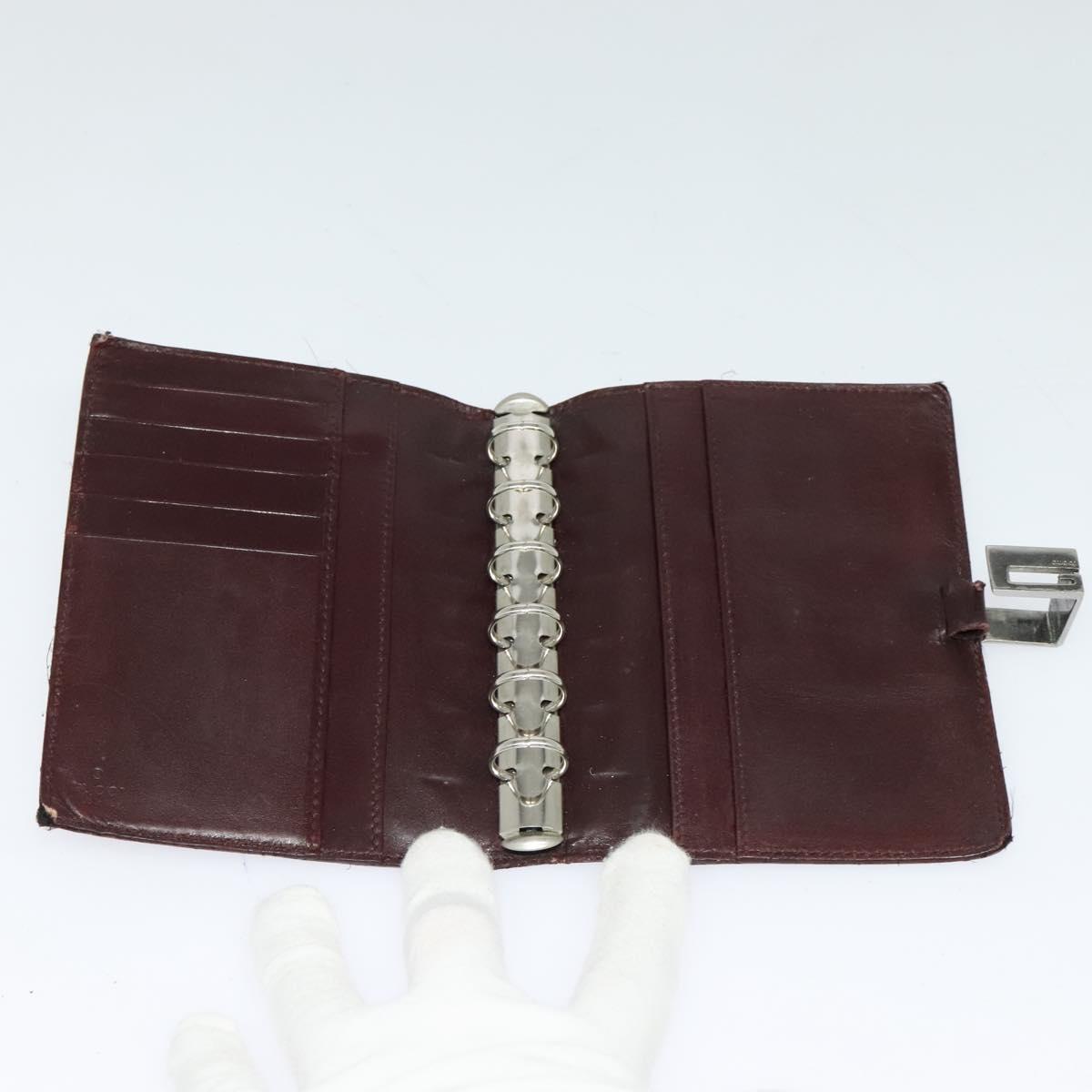 GUCCI Day Planner Cover Leather 2Set Black Auth 122932